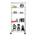 Chrome Metal Restaurante Cozinha Wire Storage Shelving Rack com rodas